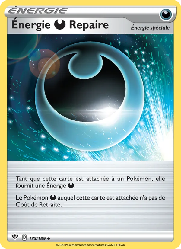 Carte Pokémon Énergie Darkness Repaire de l'extension Ténèbres Embrasées