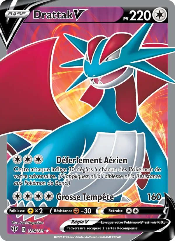 Carte Pokémon Drattak V de l'extension Ténèbres Embrasées