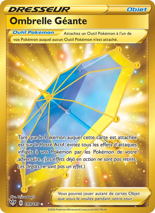 Carte Pokémon Ombrelle Géante de l'extension Ténèbres Embrasées