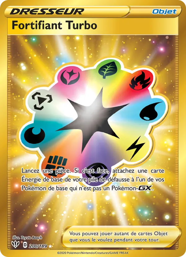 Carte Pokémon Fortifiant Turbo de l'extension Ténèbres Embrasées