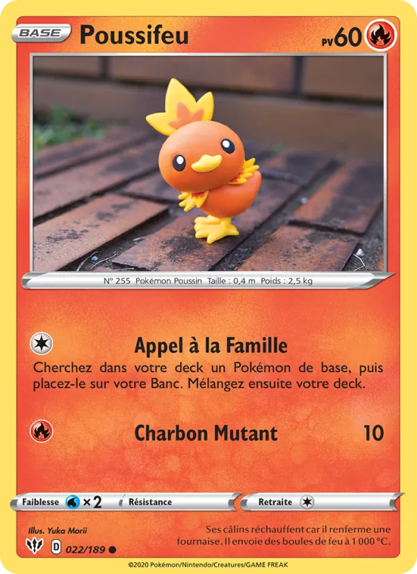 Carte Pokémon Poussifeu de l'extension Ténèbres Embrasées