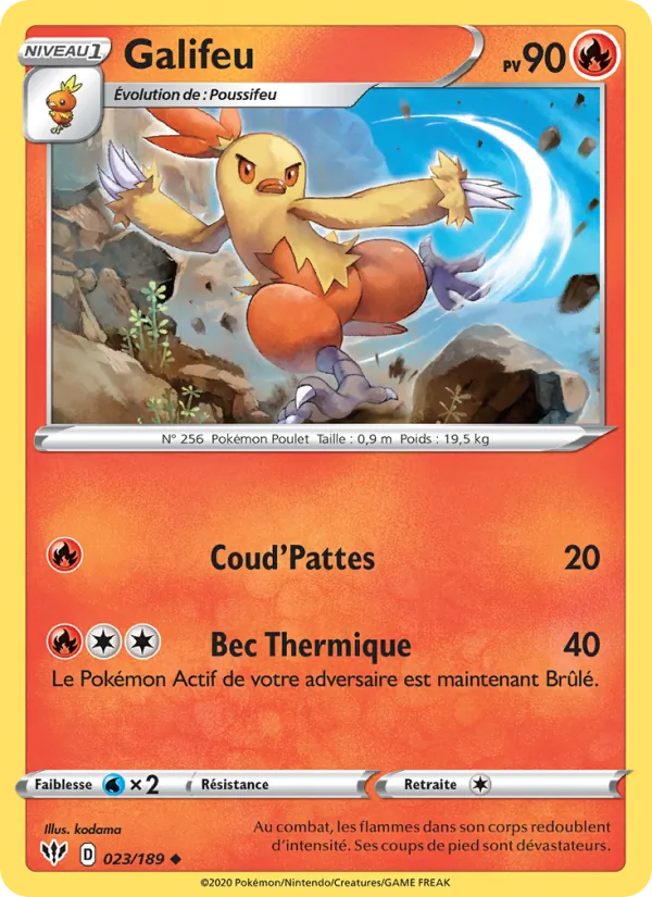 Carte Pokémon Galifeu de l'extension Ténèbres Embrasées