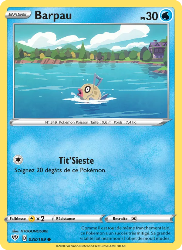 Carte Pokémon Barpau de l'extension Ténèbres Embrasées