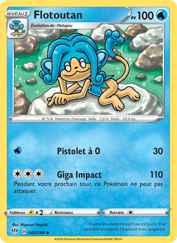 Carte Pokémon Flotoutan de l'extension Ténèbres Embrasées
