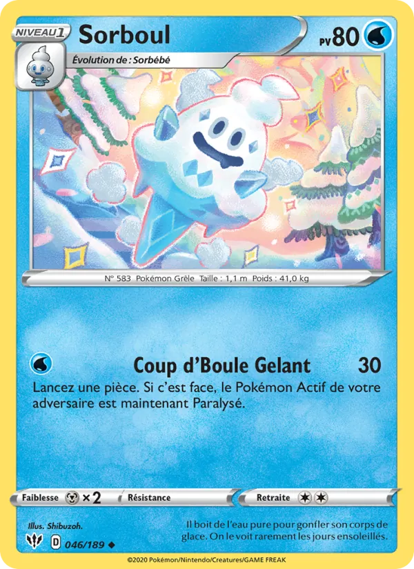 Carte Pokémon Sorboul de l'extension Ténèbres Embrasées