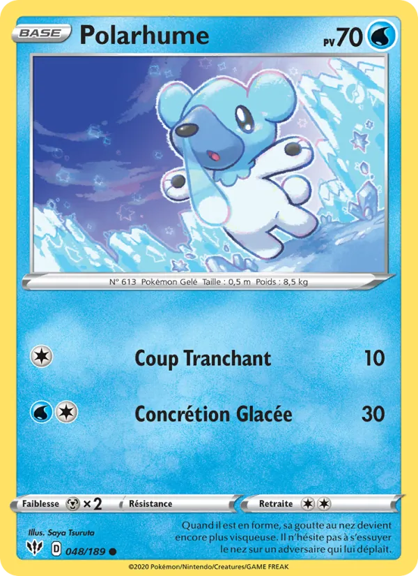 Carte Pokémon Polarhume de l'extension Ténèbres Embrasées