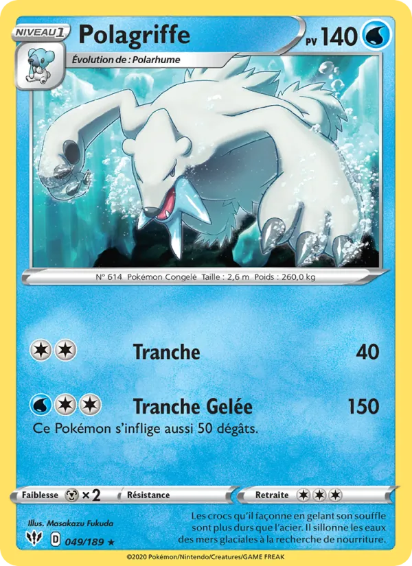 Carte Pokémon Polagriffe de l'extension Ténèbres Embrasées