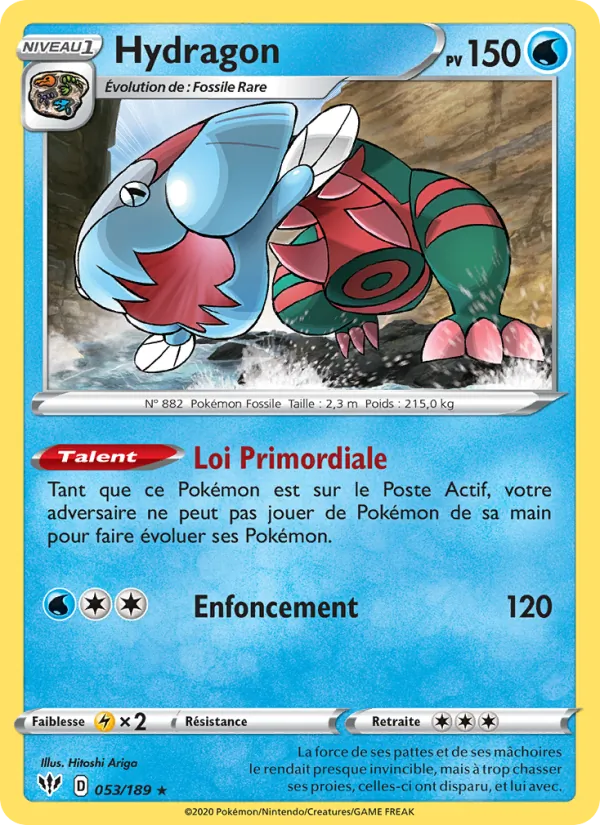 Carte Pokémon Hydragon de l'extension Ténèbres Embrasées