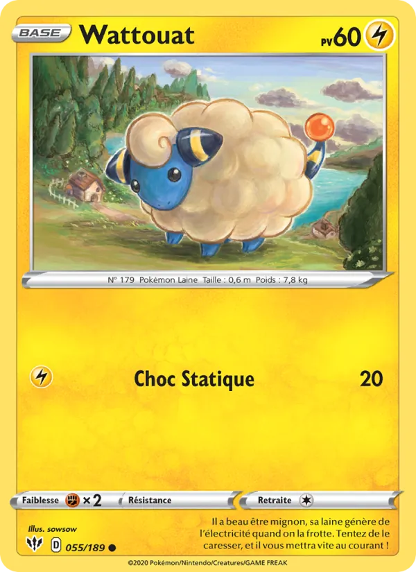 Carte Pokémon Wattouat de l'extension Ténèbres Embrasées