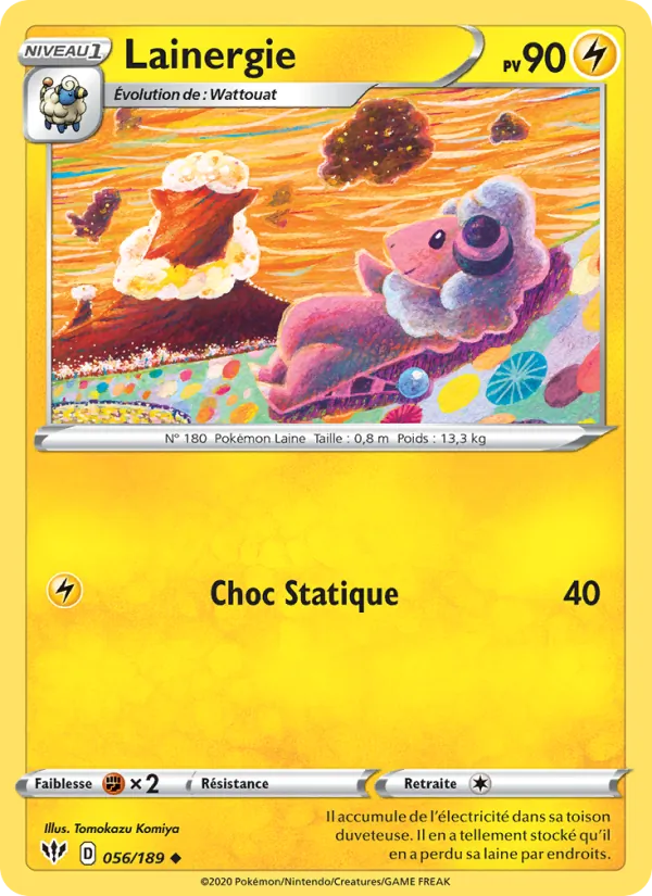 Carte Pokémon Lainergie de l'extension Ténèbres Embrasées