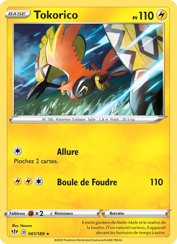 Carte Pokémon Tokorico de l'extension Ténèbres Embrasées