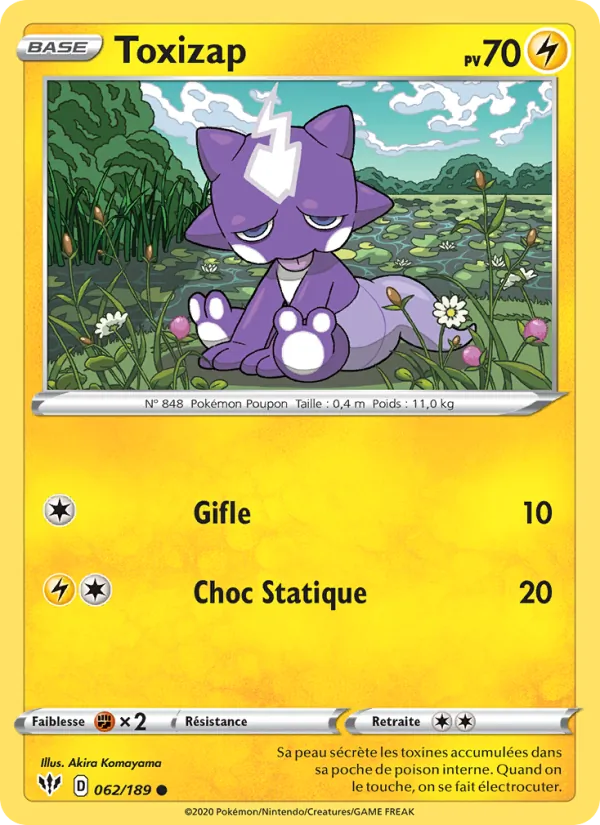 Carte Pokémon Toxizap de l'extension Ténèbres Embrasées