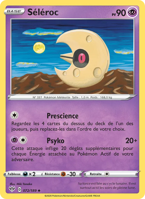 Carte Pokémon Séléroc de l'extension Ténèbres Embrasées