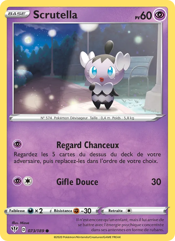 Carte Pokémon Scrutella de l'extension Ténèbres Embrasées
