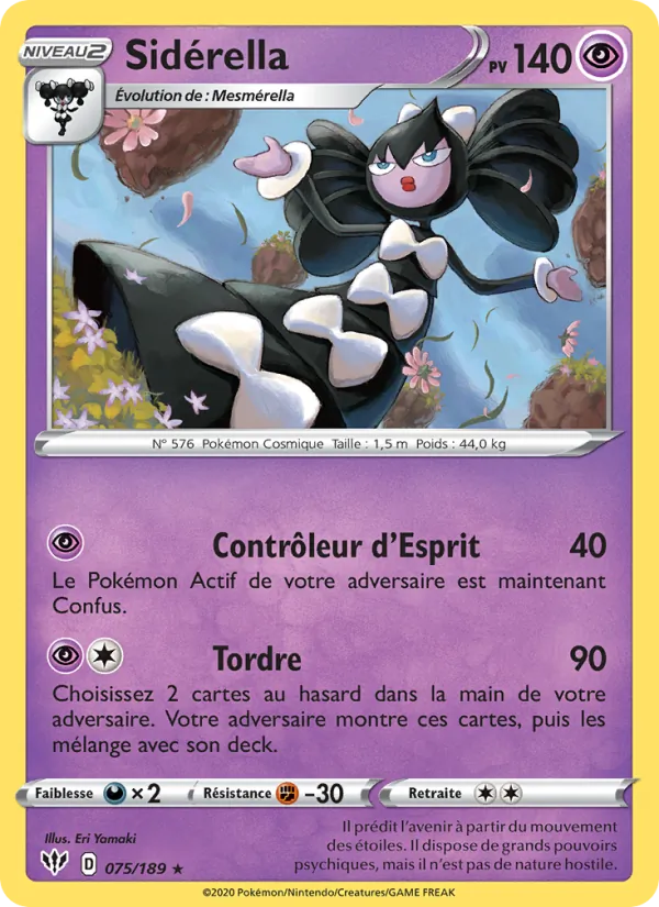 Carte Pokémon Sidérella de l'extension Ténèbres Embrasées