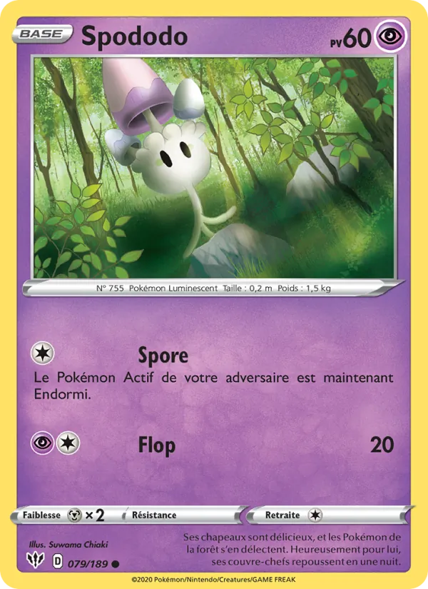 Carte Pokémon Spododo de l'extension Ténèbres Embrasées