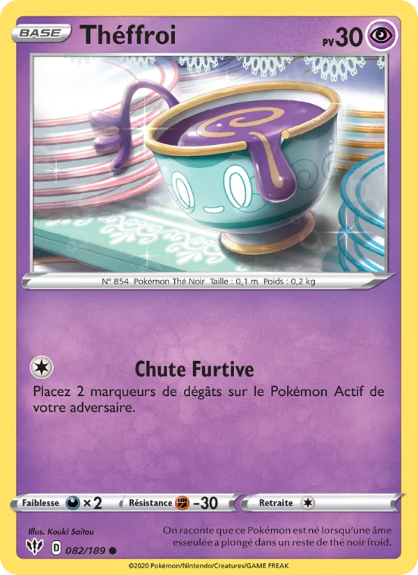 Carte Pokémon Théffroi de l'extension Ténèbres Embrasées