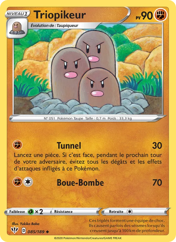 Carte Pokémon Triopikeur de l'extension Ténèbres Embrasées