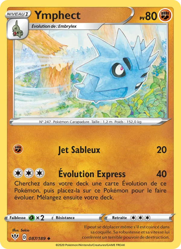 Carte Pokémon Ymphect de l'extension Ténèbres Embrasées