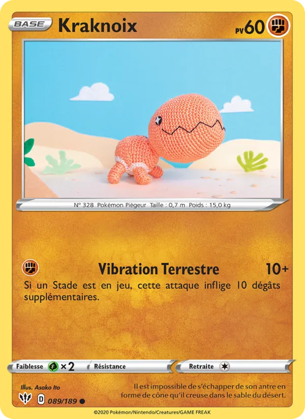 Carte Pokémon Kraknoix de l'extension Ténèbres Embrasées