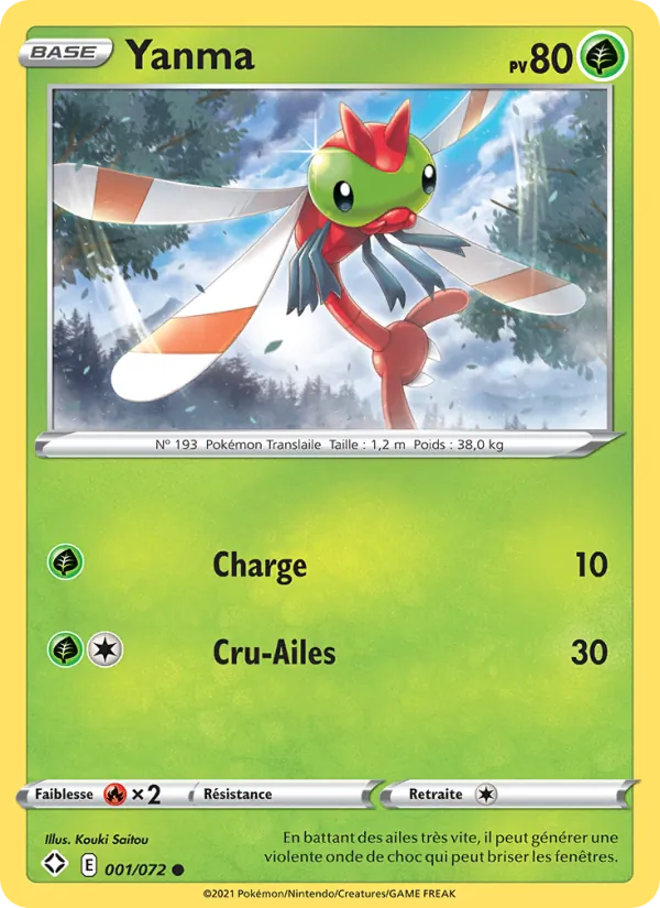 Carte Pokémon Yanma de l'extension Destinées Radieuses