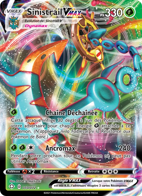 Carte Pokémon Sinistrail VMAX de l'extension Destinées Radieuses