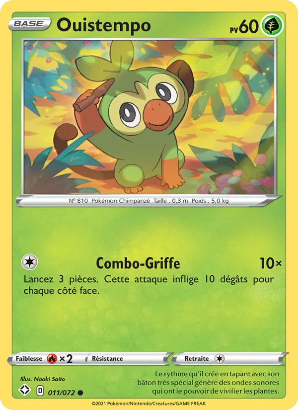 Carte Pokémon Ouistempo de l'extension Destinées Radieuses