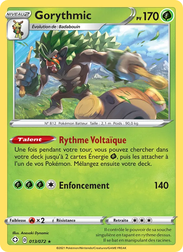 Carte Pokémon Gorythmic de l'extension Destinées Radieuses