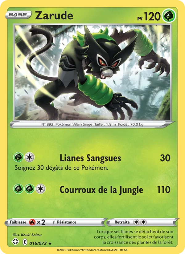 Carte Pokémon Zarude de l'extension Destinées Radieuses