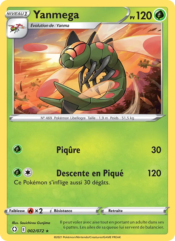 Carte Pokémon Yanmega de l'extension Destinées Radieuses