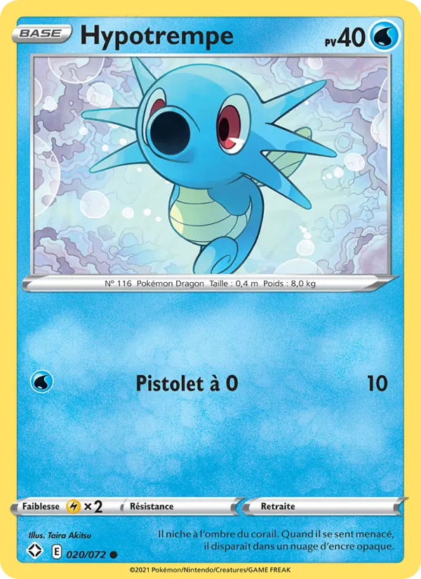 Carte Pokémon Hypotrempe de l'extension Destinées Radieuses