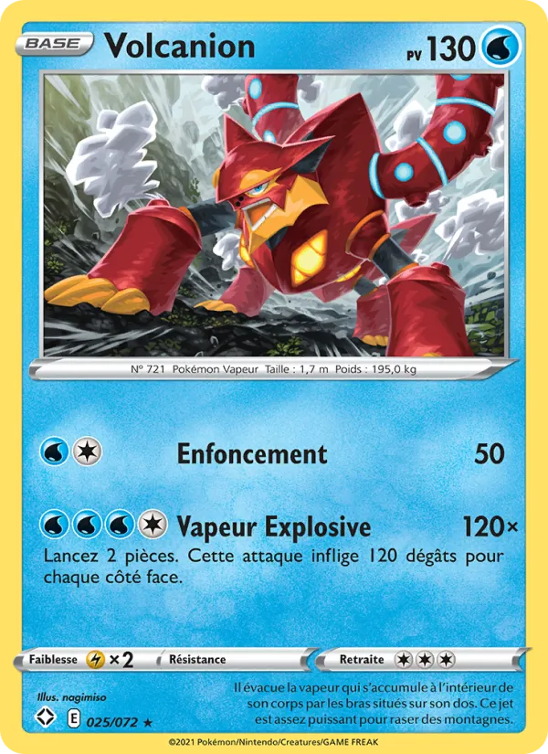 Carte Pokémon Volcanion de l'extension Destinées Radieuses