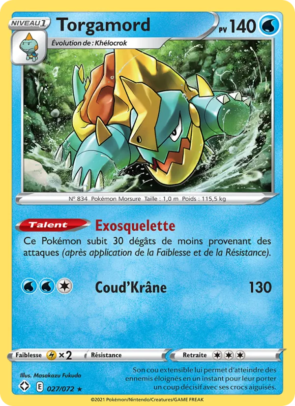 Carte Pokémon Torgamord de l'extension Destinées Radieuses