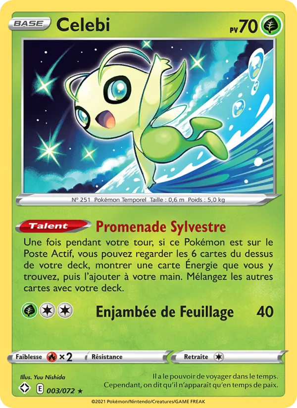 Carte Pokémon Celebi de l'extension Destinées Radieuses