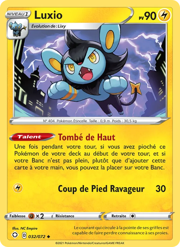 Carte Pokémon Luxio de l'extension Destinées Radieuses
