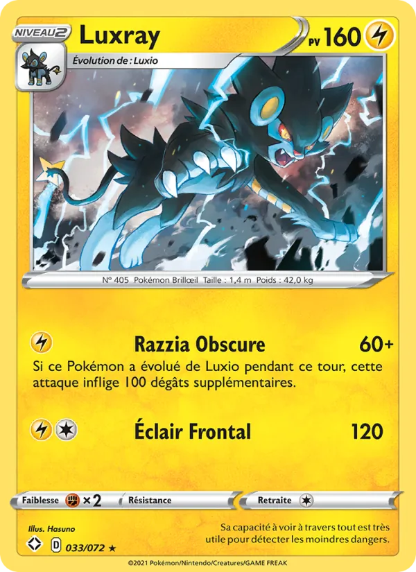 Carte Pokémon Luxray de l'extension Destinées Radieuses