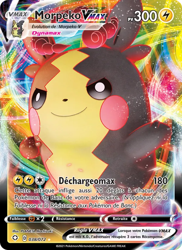 Carte Pokémon Morpeko VMAX de l'extension Destinées Radieuses