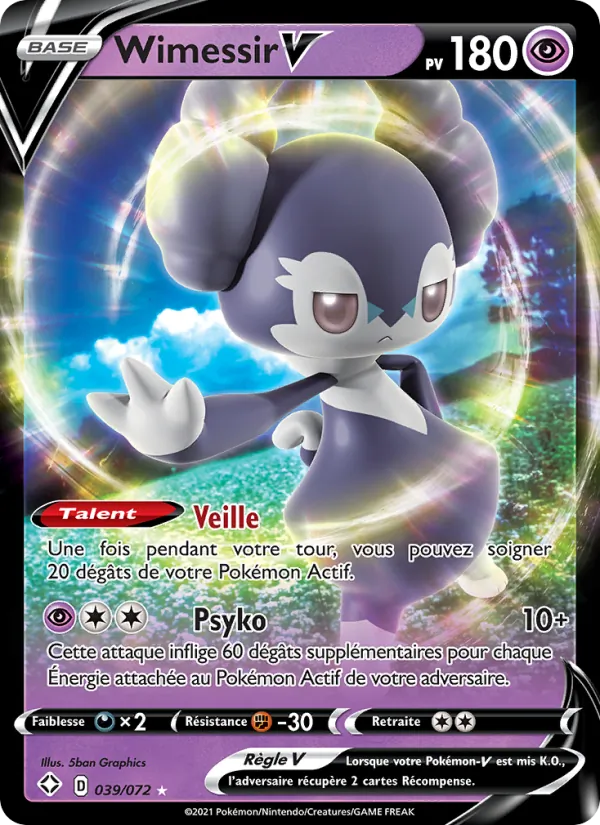 Carte Pokémon Wimessir V de l'extension Destinées Radieuses