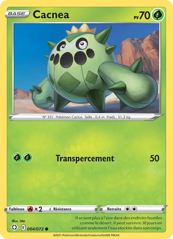 Carte Pokémon Cacnea de l'extension Destinées Radieuses