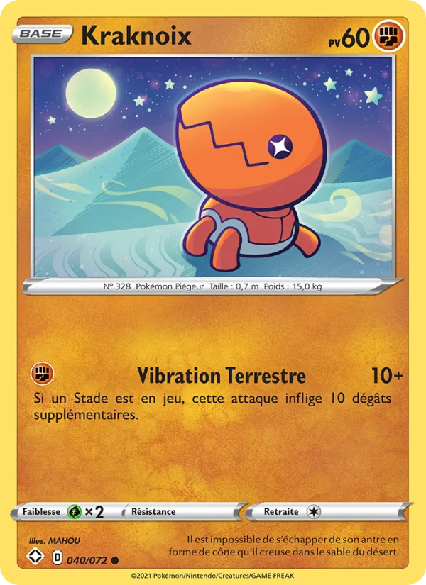 Carte Pokémon Kraknoix de l'extension Destinées Radieuses