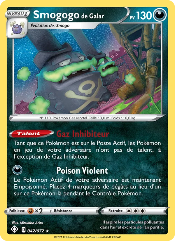 Carte Pokémon Smogogo de Galar de l'extension Destinées Radieuses