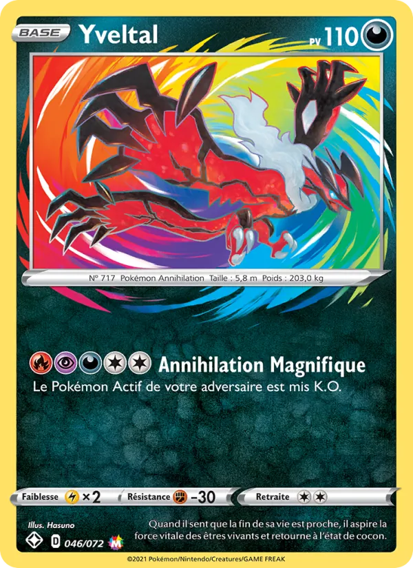 Carte Pokémon Yveltal de l'extension Destinées Radieuses