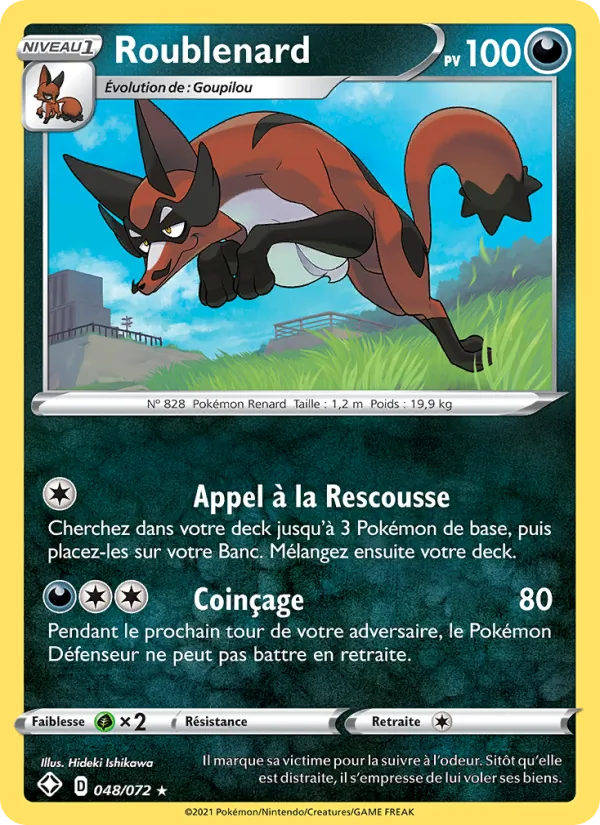 Carte Pokémon Roublenard de l'extension Destinées Radieuses
