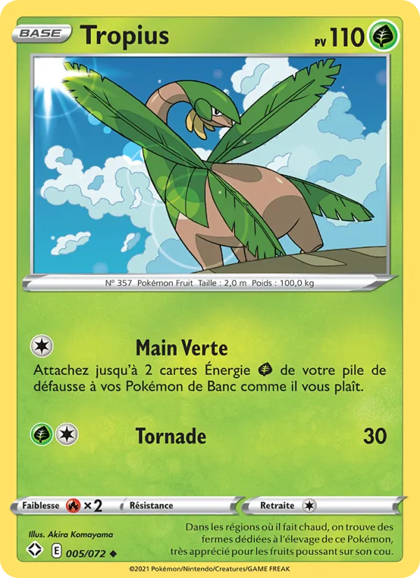 Carte Pokémon Tropius de l'extension Destinées Radieuses