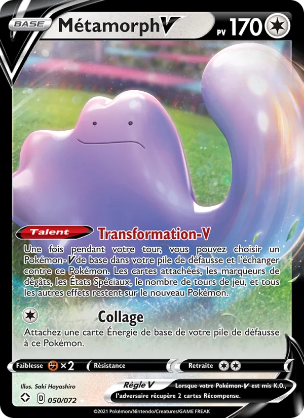 Carte Pokémon Métamorph V de l'extension Destinées Radieuses