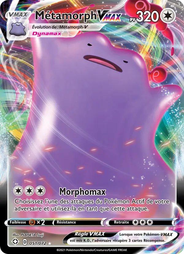 Carte Pokémon Métamorph VMAX de l'extension Destinées Radieuses