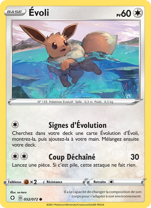 Carte Pokémon Évoli de l'extension Destinées Radieuses