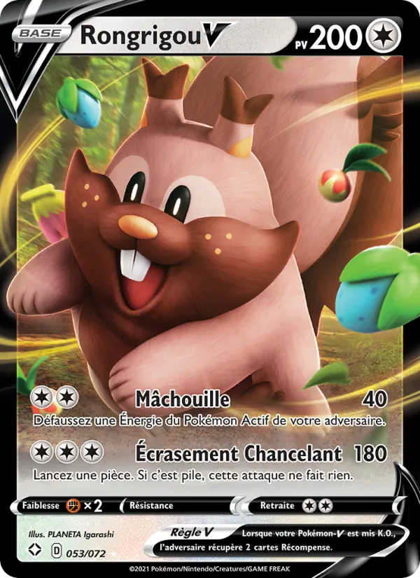 Carte Pokémon Rongrigou V de l'extension Destinées Radieuses