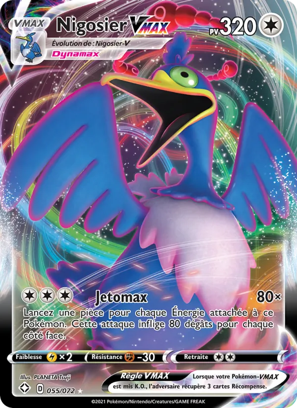 Carte Pokémon Nigosier VMAX de l'extension Destinées Radieuses