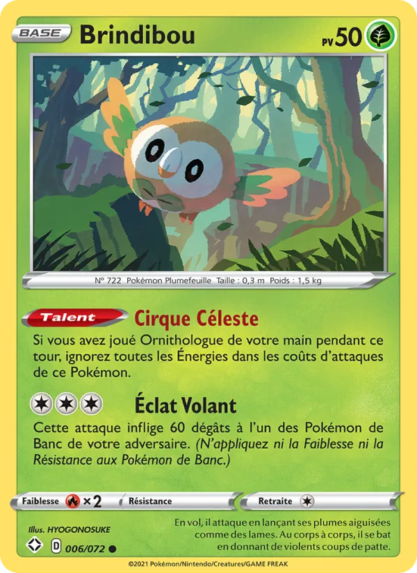 Carte Pokémon Brindibou de l'extension Destinées Radieuses